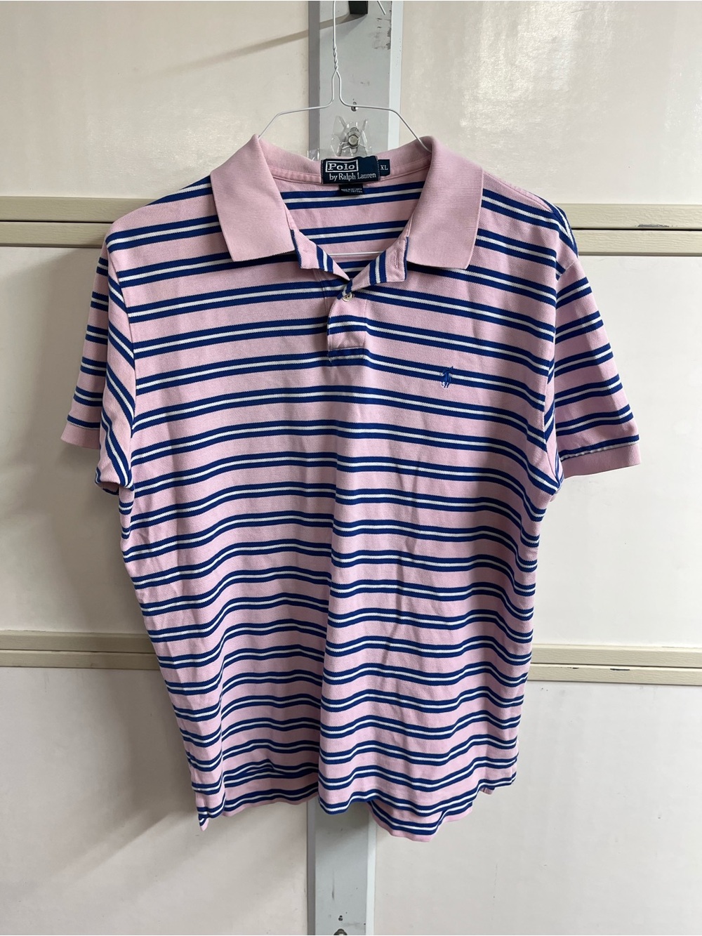 Polo by Ralph Lauren Pink and Blue Striped Short-Sleeve Polo